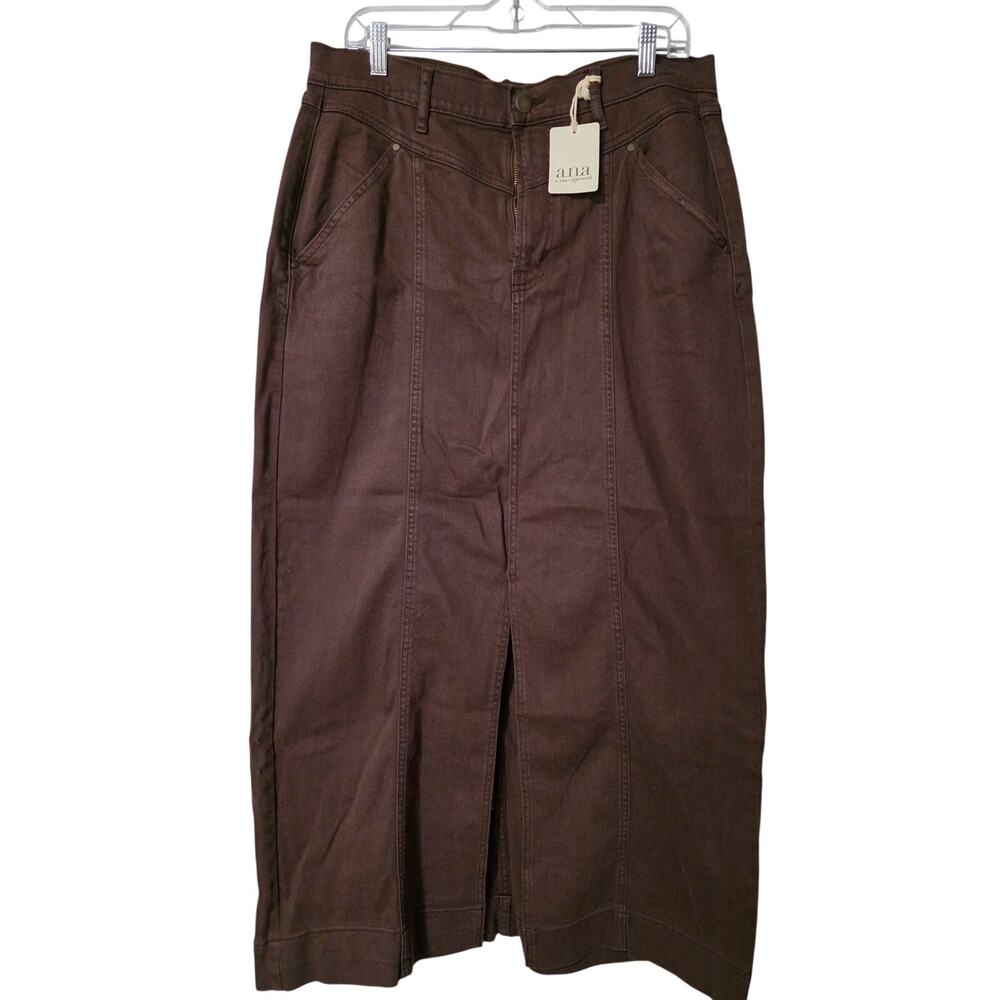 a.n.a Size 14 Women's Brown High Rise Jean Skirt New With Tags